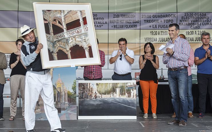 Un precioso detalle del Patio de los Leones del Infantado, primer premio del  XX Concurso de Pintura Rápida al Aire Libre
