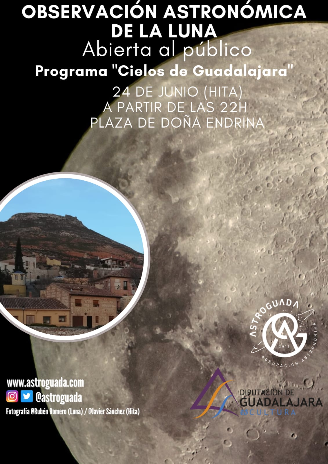 Diputación y Astroguada organizan una observación astronómica pública en Hita el sábado 24 de junio