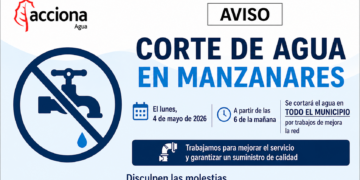 Acciona programa un corte general de agua el lunes 4 para labores de mantenimiento