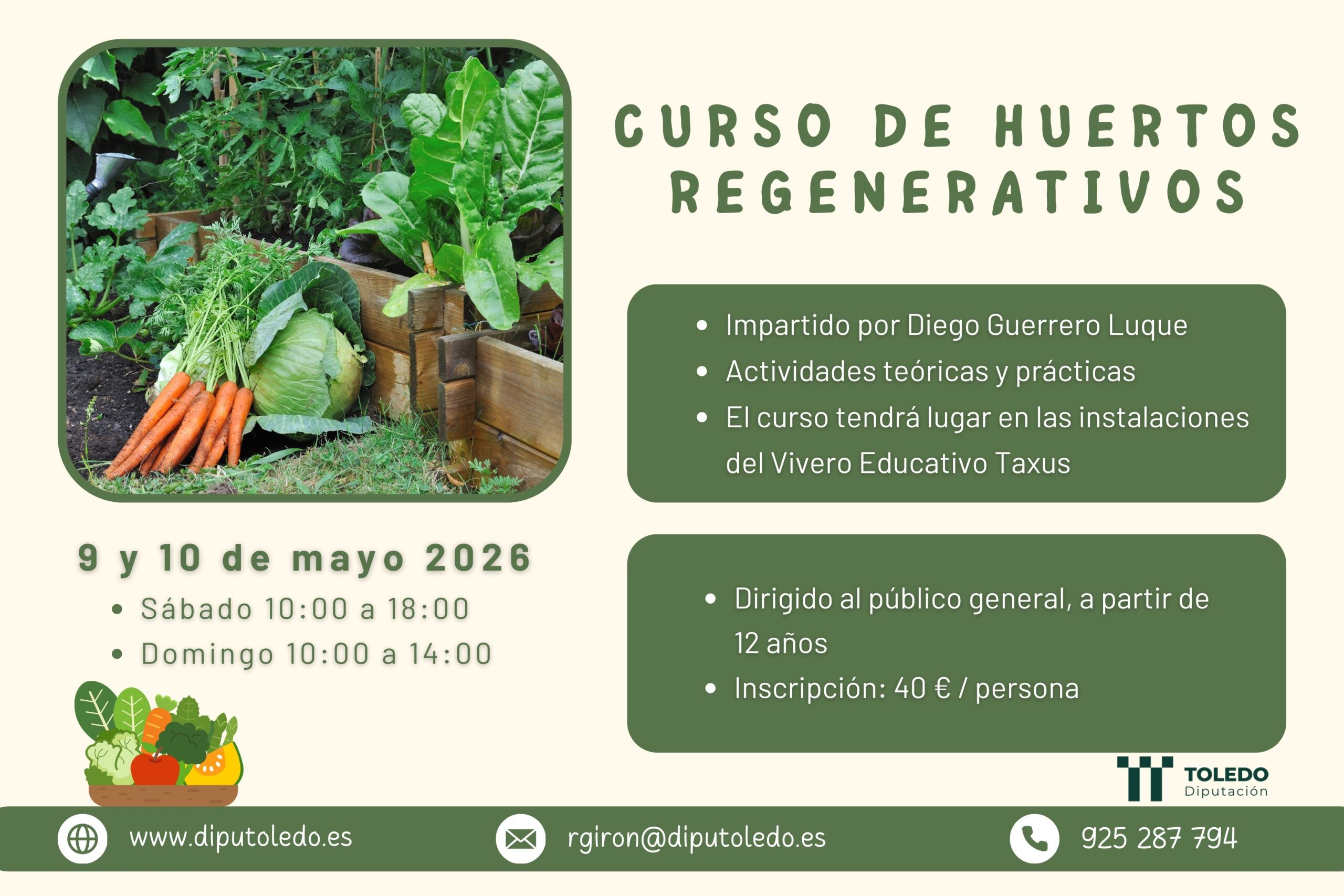 La Diputación de Toledo ofrece un curso práctico de huertos regenerativos para aprender a cultivar de forma sostenible