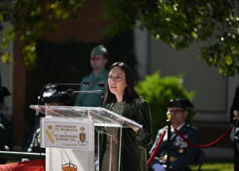 242 guardias jóvenes juran bandera en el Colegio Duque de Ahumada de Valdemoro