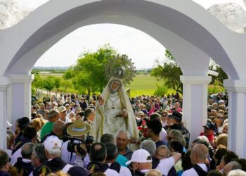 Multitudinaria romería de traída para recibir a la Virgen de los Remedios en La Roda