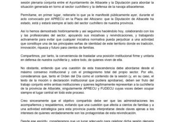 Carta del presidente de la Diputación de Albacete, Santi Cabañero, al alcalde de Albacete, Manuel Serrano