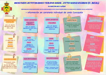 El Ayuntamiento de Manzanares presenta una amplia oferta de actividades para el verano