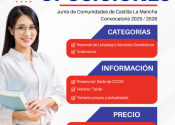 Prepárate con CCOO: Oposiciones Junta de Comunidades de Castilla-La Mancha (Convocatoria 2025 / 2026)