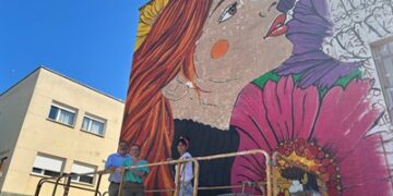En marcha el mural por la igualdad de Crisdose en el Centro Social de Villa Román a iniciativa del Ayuntamiento de Cuenca.