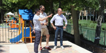 El PP de la Diputación visita Trillo para conocer de primera mano el avance de las obras del puente sobre el Tajo