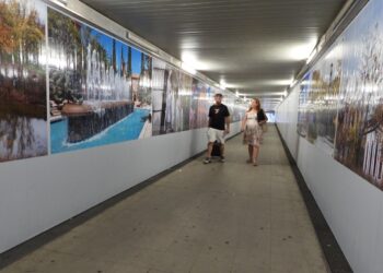 El túnel de acceso a la barriada del Carmen se transforma en una galería de arte urbano con imágenes de Puertollano